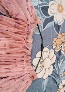 Sheer Heart Print Peplum Top