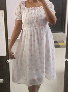 Chic Floral Puff Sleeve Dress