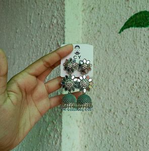 Floral Jhumka Earring Set Combo