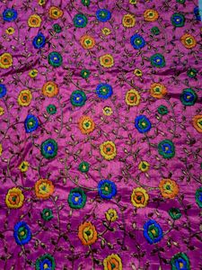 Magenta Color Embroidery Material