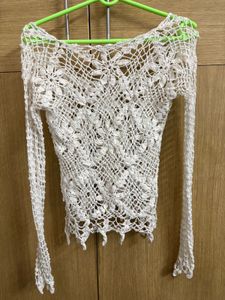 Boho Crochet Lace Long Sleeve Top