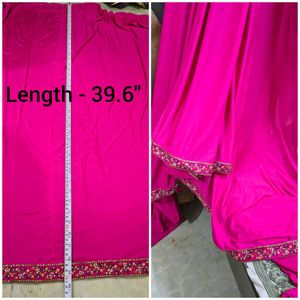 🔥Ready to wear hot pink saree with belt 🥰