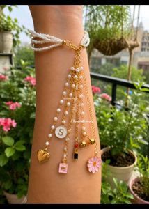 Designer Pearl &amp; Gold Tassel Jewellery
