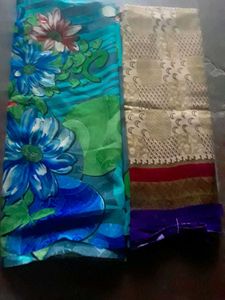 Vibrant Floral Print Saree combo of 2