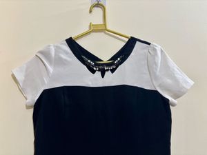 ( Offer Price )Black Midi Dress With Detailing