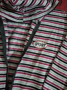 Striped Zip-Up Hoodie
