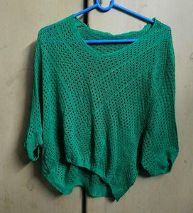 Green Sheer Knit Top