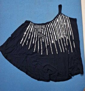 Sparkling Sequin Embellished Black Top