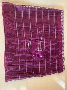 Elegant Purple Saree with Blouse