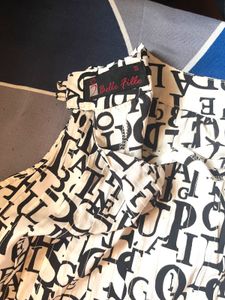 Slim fit Black and white dress