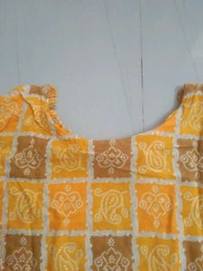 Yellow Bandhani Print kurta