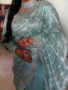 Embroidered Saree with and Accessories