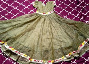 Mustard Full Frock For Kids