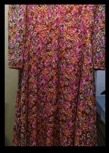Vibrant Floral Print Midi Dress
