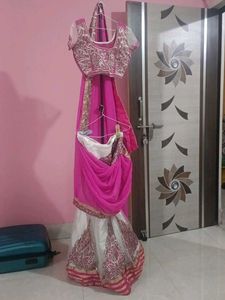Beautiful Pink & White Lehenga Choli