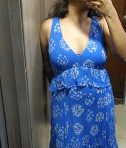 Blue Floral Tiered Maxi Dress