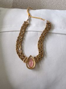 Elegant Pink Stone Jewellery Set