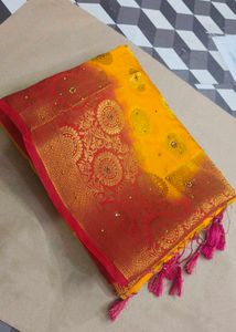 Beautiful Yellow & Red blaton with stone