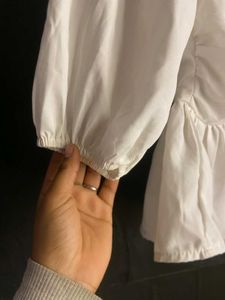White Dress with Ruffle Detail