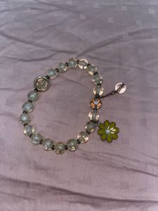 Yellow Beaded Flower Bracelet
