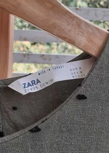 ZARA Olive Green Dot Dress
