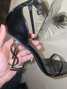YSL opyum heels black and gold