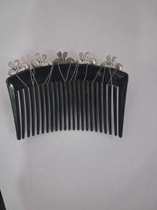 set of two Elegant Pearl &amp; Rhinestone Hair Comb