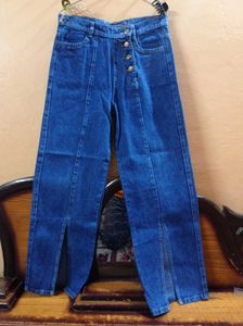 Blue Jeans with Side Slits