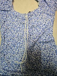 Trendy Lavender Floral Ruched Mini Dress with Puff