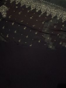Purple &amp; Gold Embroidered Fabric