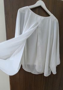 Sheer White Flowy Blouse