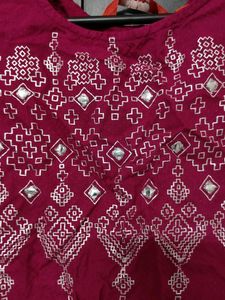 Dark Pink Ethnic Top