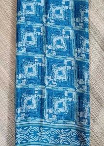 new Elegant Blue Printed Saree No blouse