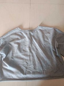 Grey Cropped "Heimish Memory" Sweatshirt
