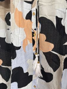 Abstract Print V-Neck Dress