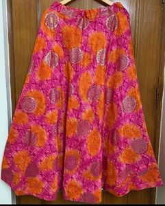 🆕Vibrant Pink &amp; Orange Ethnic Skirt/Lehnga