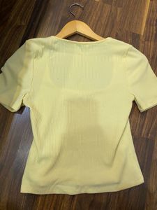 Zara Yellow Square Neck Top