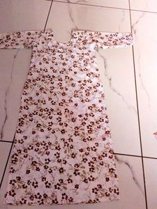 handmade Brown Flower print kurti dress (Brand New