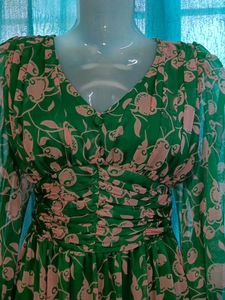 Floral Green Maxi Dress