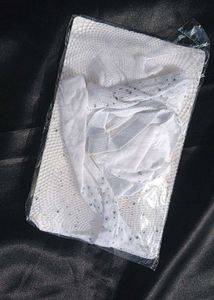 Rhinestone white fishnet Stocking