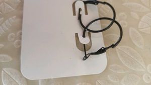Black Hoop Earrings