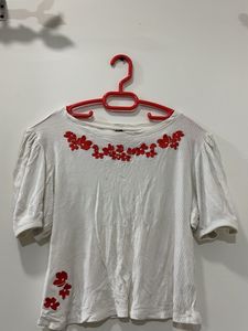 White Embroidered Top