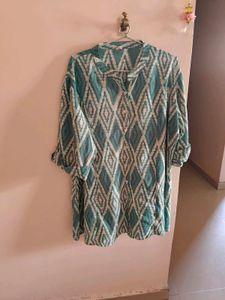 Teal Diamond Print Kurta