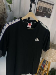 Kappa Black T-Shirt with Tape Detail