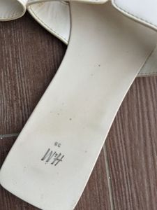 White H-Strap Flat Sandals