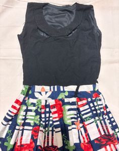 black Floral Printed Dress