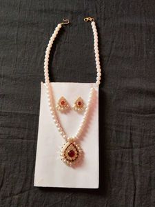 Pearl Necklace and Earring Set