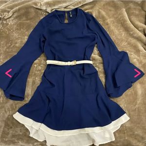 FEMELLA royal blue dress with flare sleeves