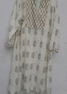 Printed White Kurti
