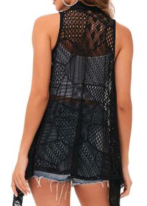 Lace Open Front Vest